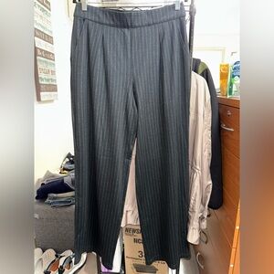 Sz Large - Max Studio London Womens Black Pleated Wide Leg Trousers | Mid rise